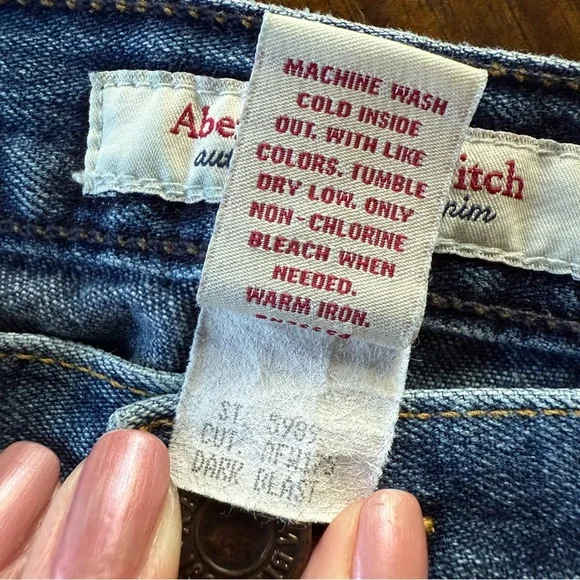 Vintage Abercrombie & Fitch Dark Blue Denim Mini Skirt - Picture 3 of 9